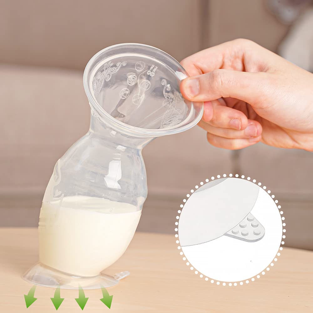 haakaa-150ml-manual-breast-pump-with-flower-stopper-75ml-ladybug-milk-collector- image 3