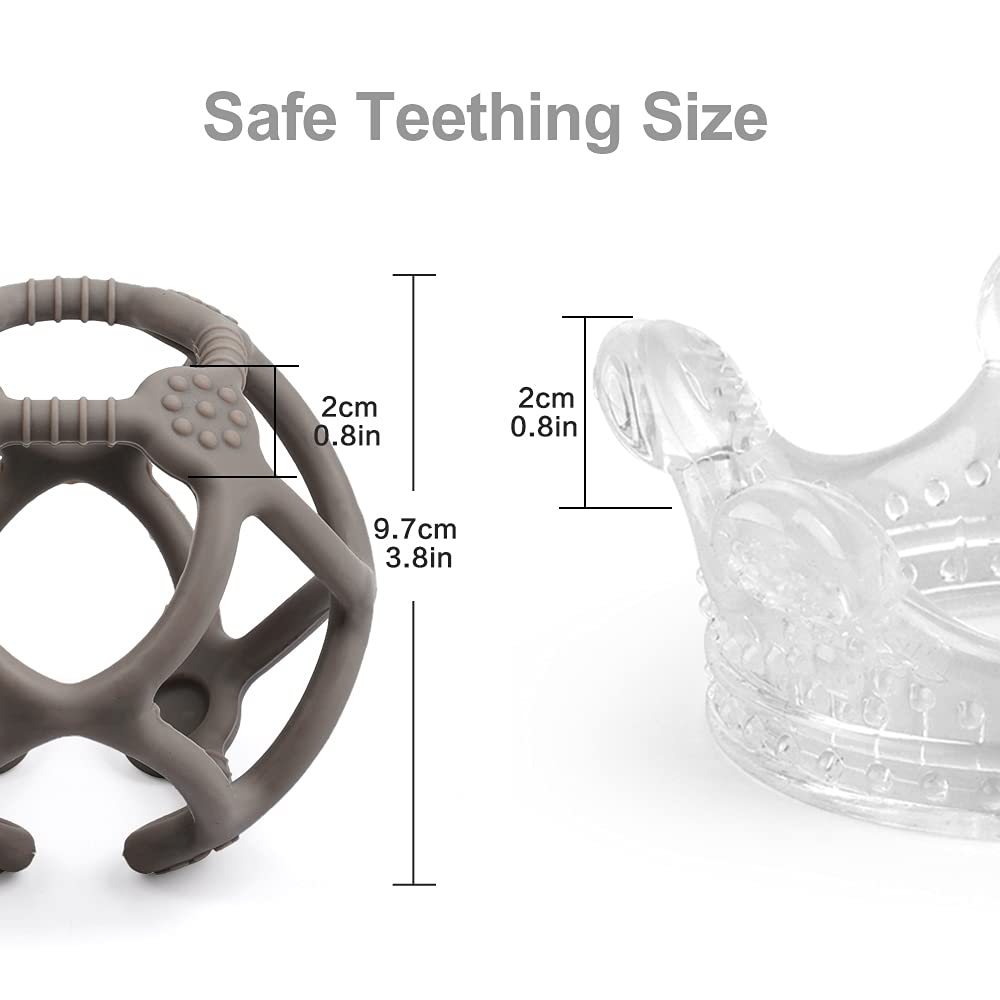 haakaa-silicone-crown-and-ball-teether-set-2-pack-super-soft-bpa-free-cold-sooth image 2