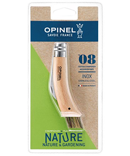 opinel-mushroom-knife-with-natural-beech-handle-and-wild-boar-bristle-brush image 5
