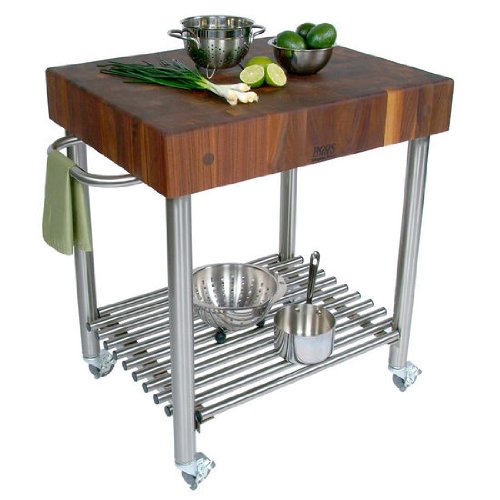 john-boos-walnut-cucina-d-amico-kitchen-cart-5-thick-butcher-block-top-stainless image 1