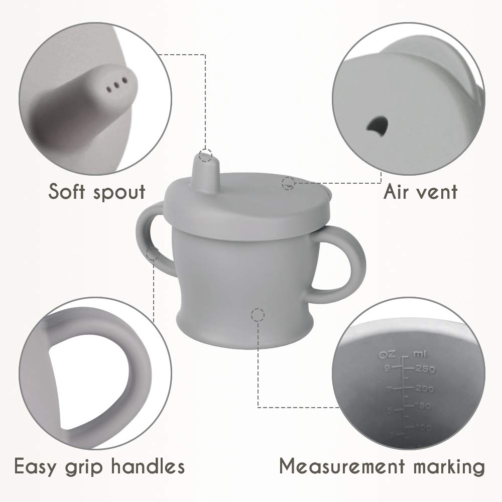 haakaa-sip-n-snack-cup-2-in-1-sippy-cup-snack-container-drop-proof-9-oz-grey image 3