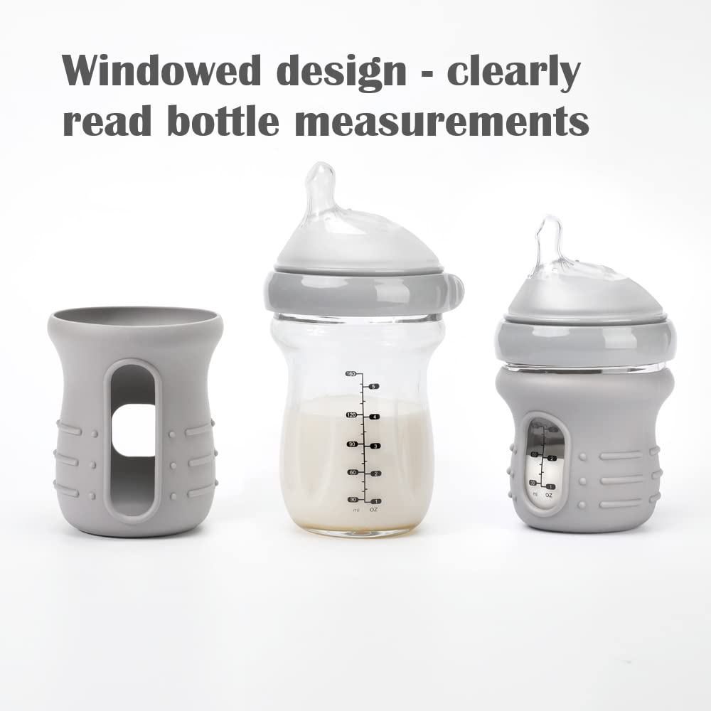 haakaa-glass-baby-bottle-sleeve-non-slip-silicone-cover-for-wide-neck-glass-bott image 2