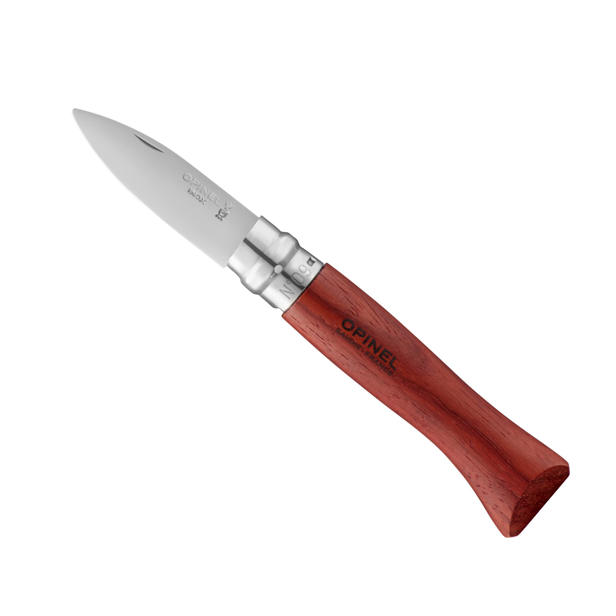opinel-no-09-stainless-steel-folding-oyster-shellfish-knife-with-padouk-handle image 1