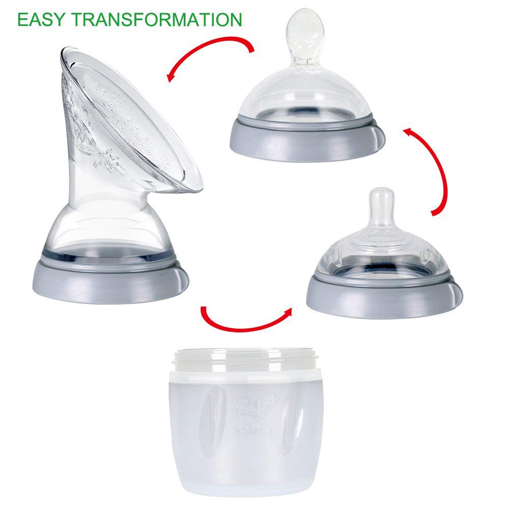 haakaa-gen-3-manual-breast-pump-set-5-4oz-food-grade-silicone-with-teat-and-feed image 5