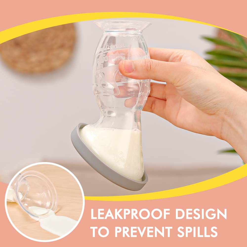 haakaa-manual-breast-pump-100ml-with-flower-stopper-silicone-lid-set image 5