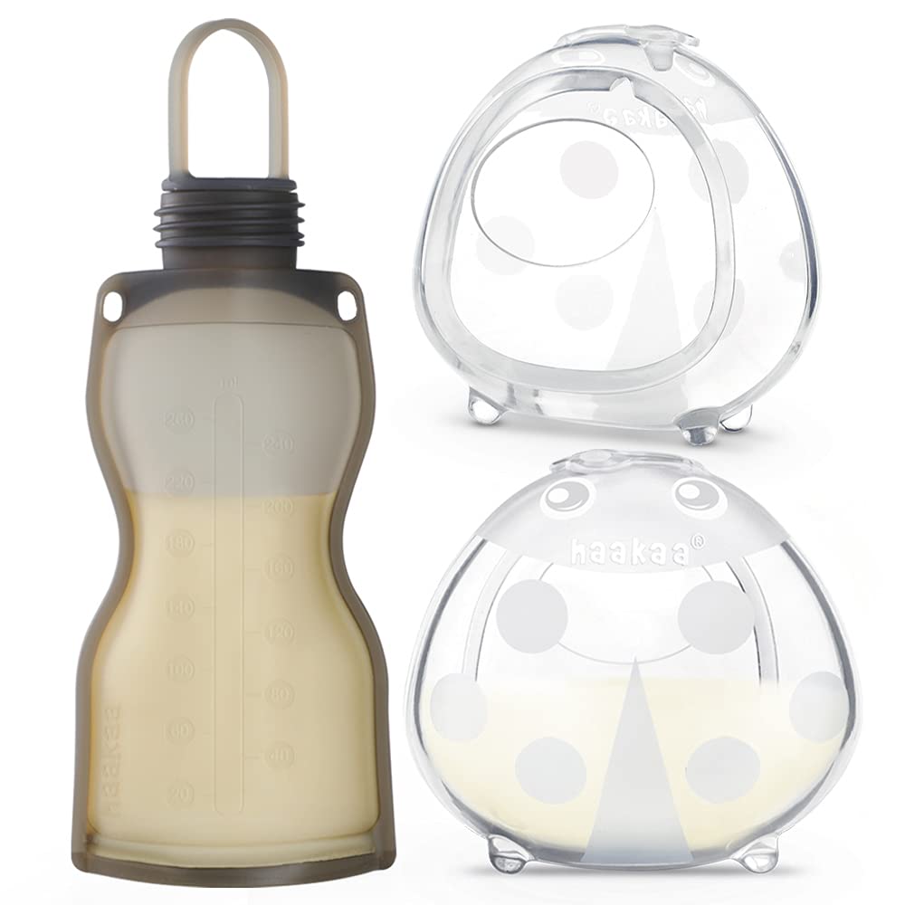 haakaa-manual-breast-pump-with-bag-combo-ladybug-collector-x2-260ml-storage-bag image 7
