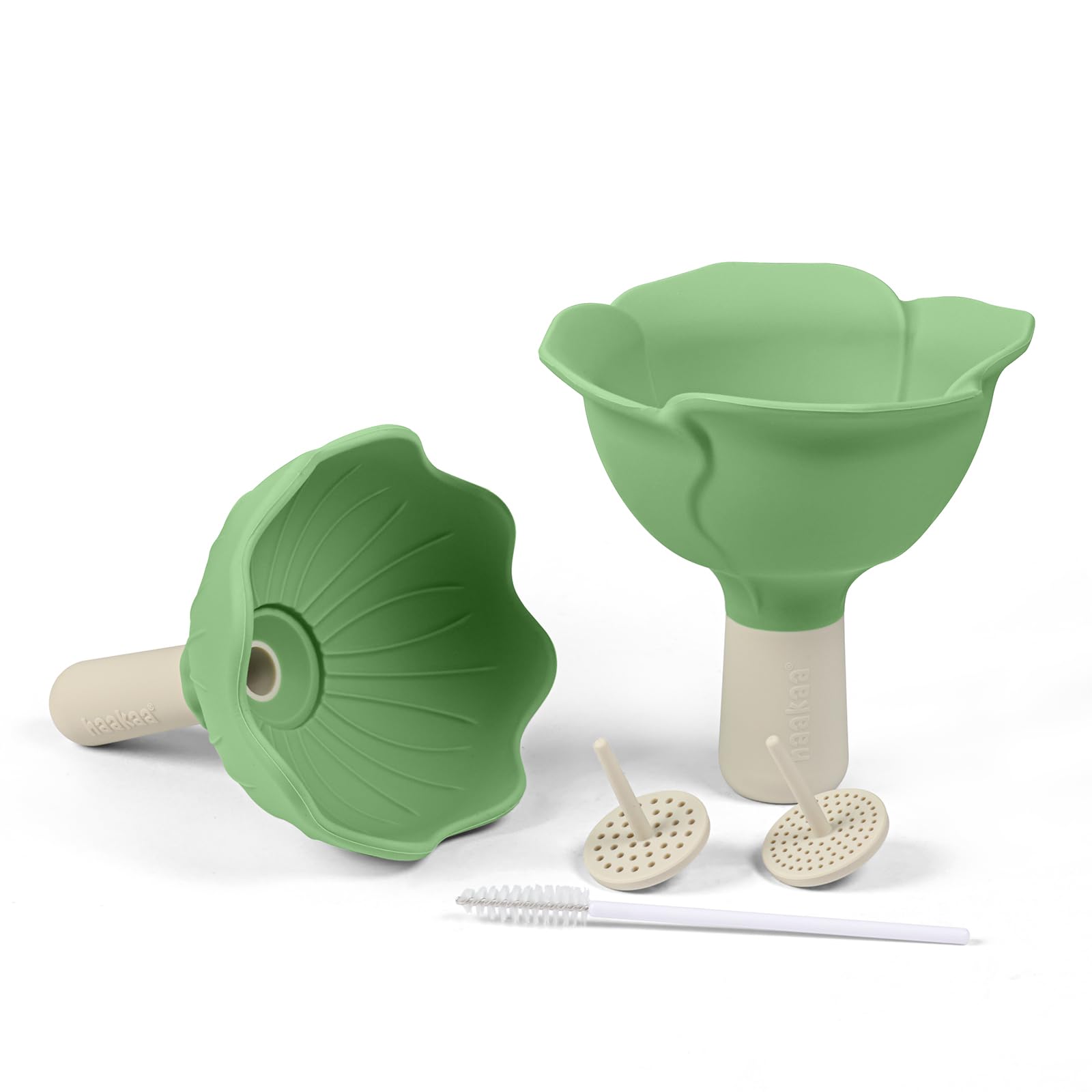 haakaa-silicone-flower-funnel-set-2-piece-kitchen-funnels-for-filling-bottles-sn image 1