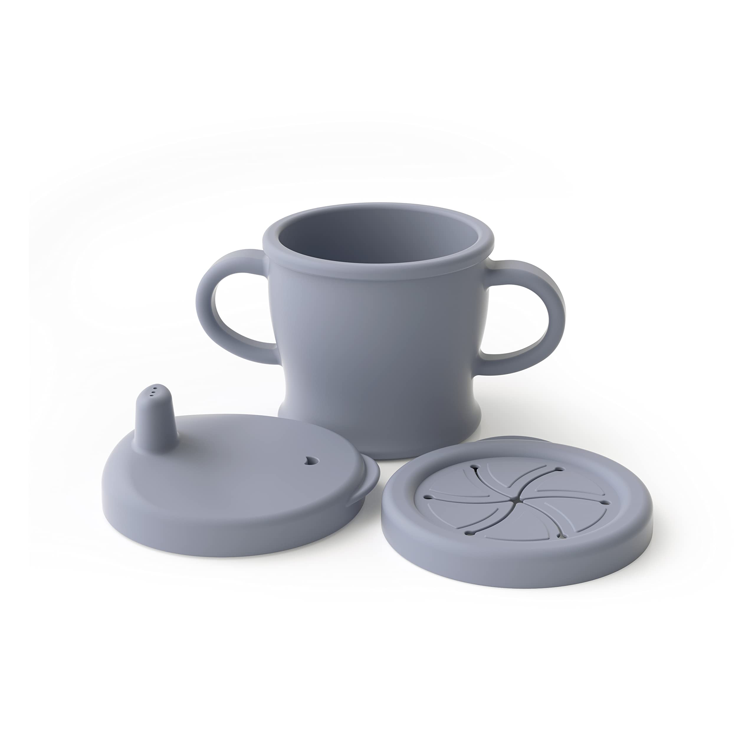 haakaa-sip-n-snack-cup-2-in-1-sippy-cup-snack-container-drop-proof-9-oz-grey image 2