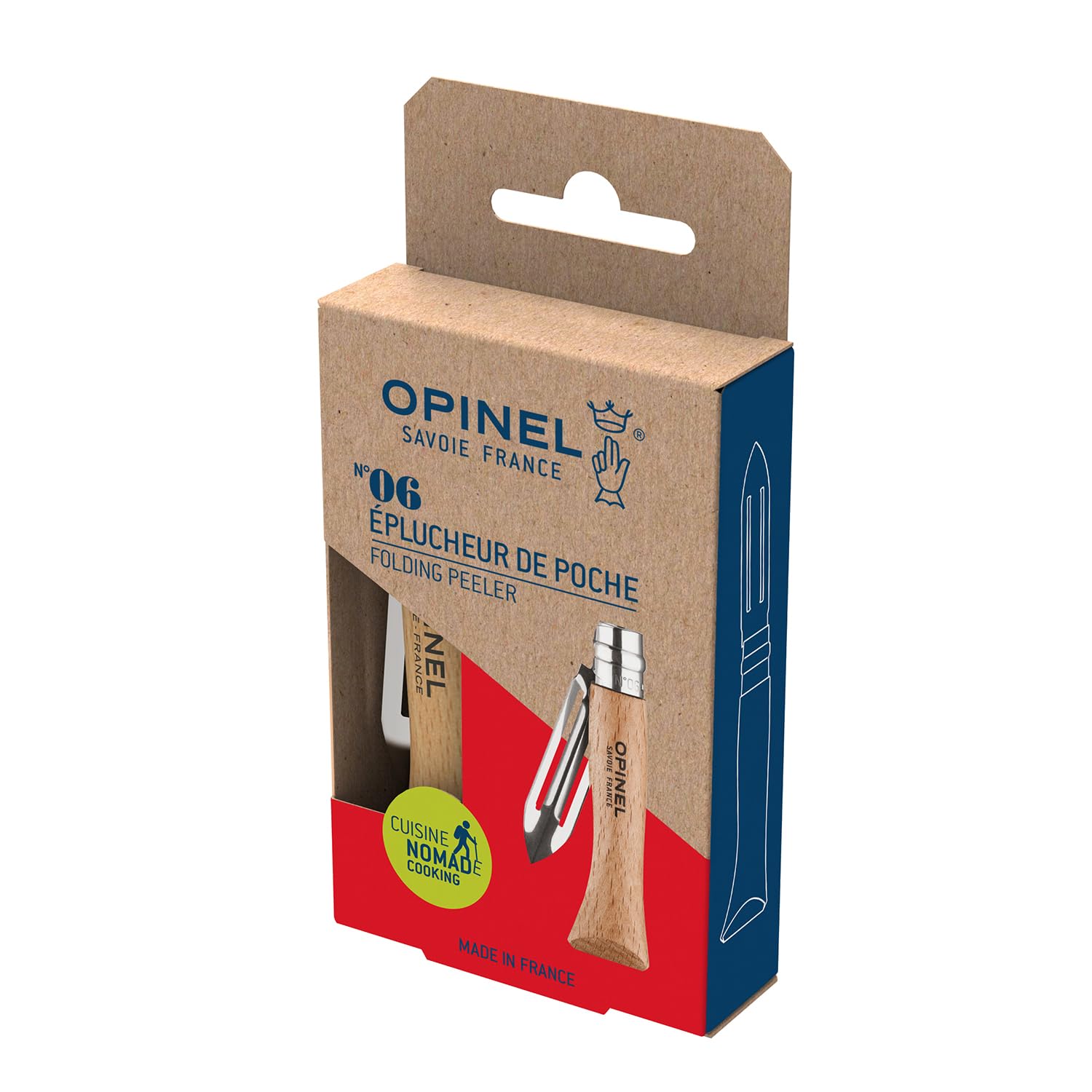 opinel-no-6-folding-peeler-compact-stainless-steel-outdoor-camp-kitchen-and-picn image 2