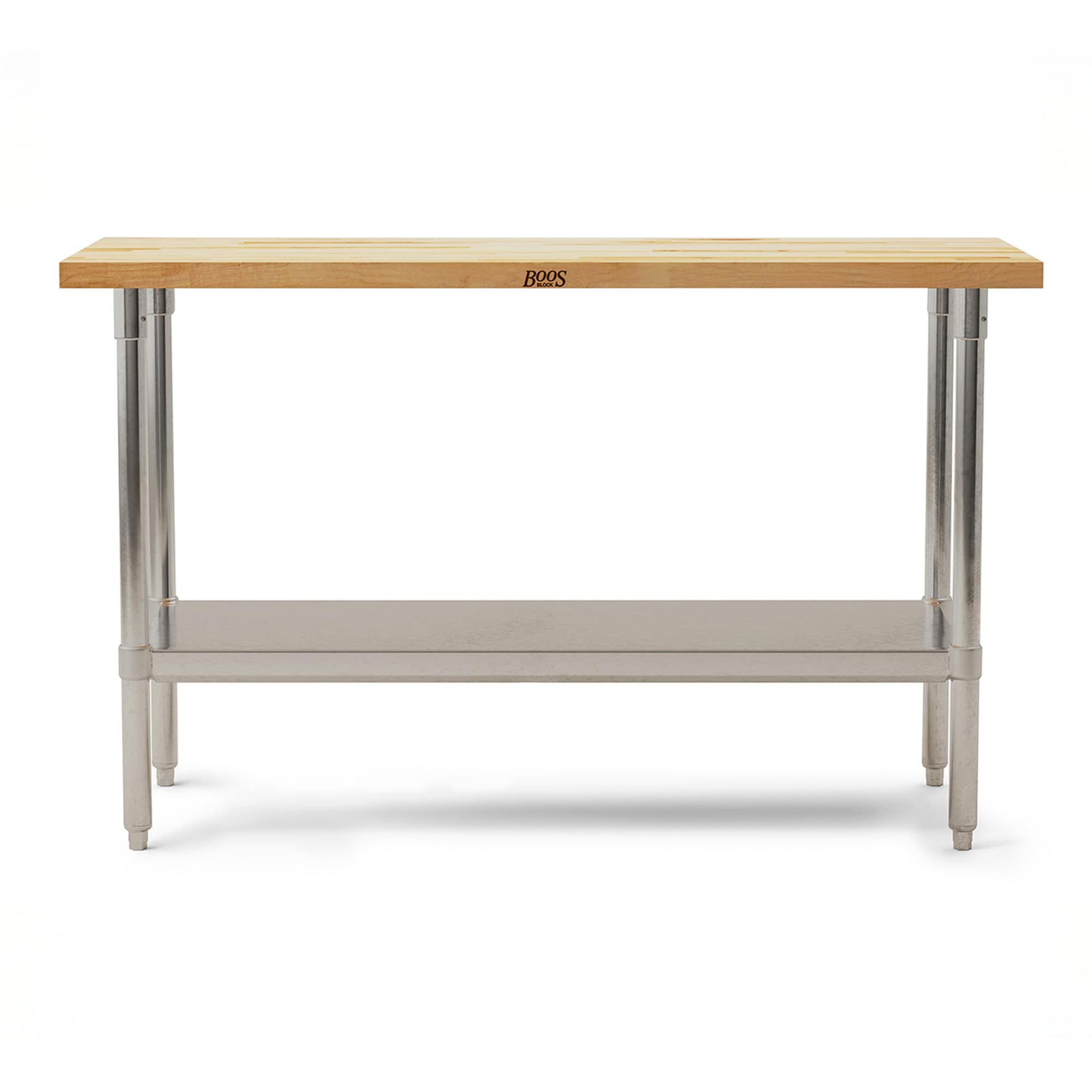 john-boos-maple-wood-top-work-table-with-adjustable-lower-shelf-60-x-30-x-1-5 image 1