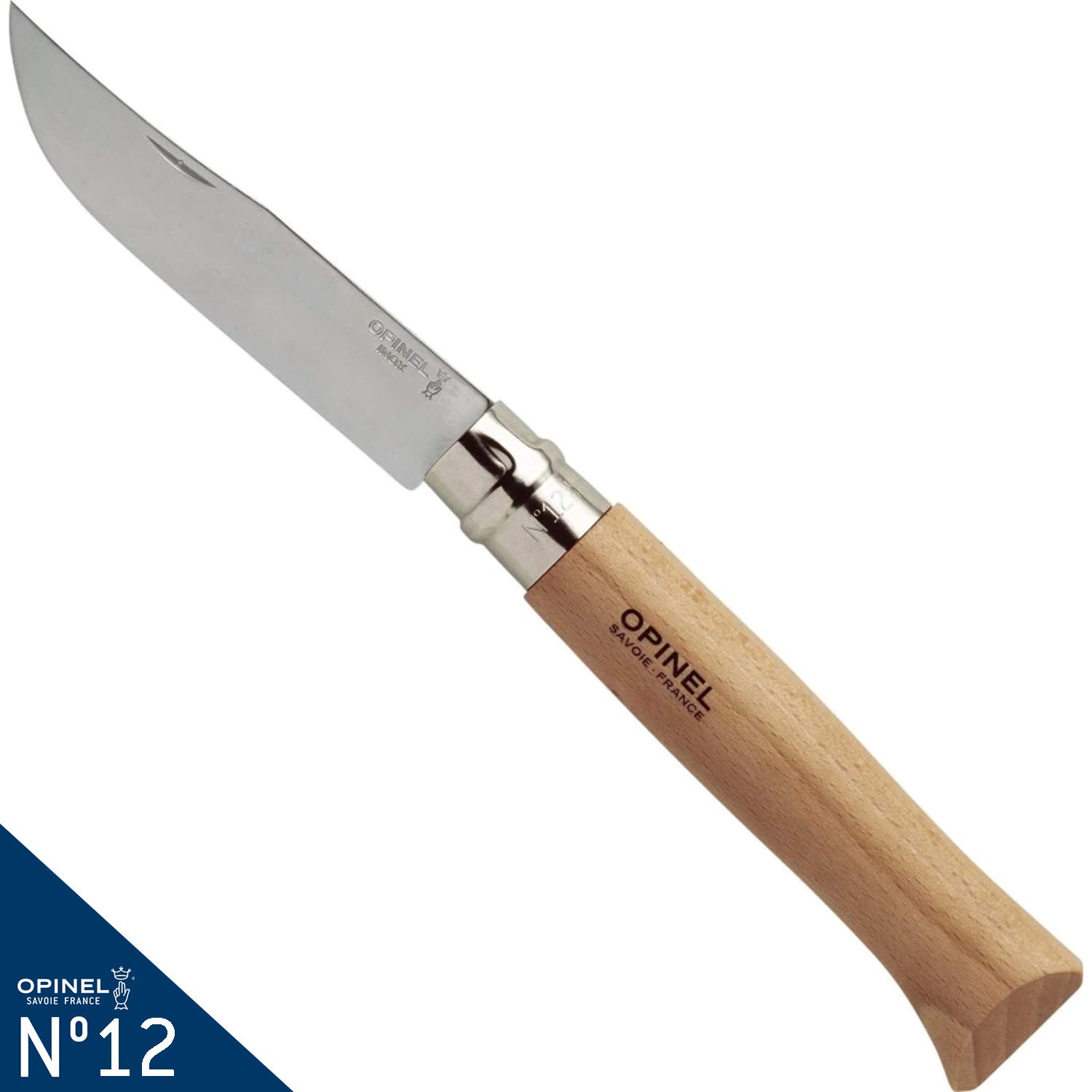 opinel-no-12-inox-stainless-steel-folding-pocket-knife-with-beechwood-handle image 2