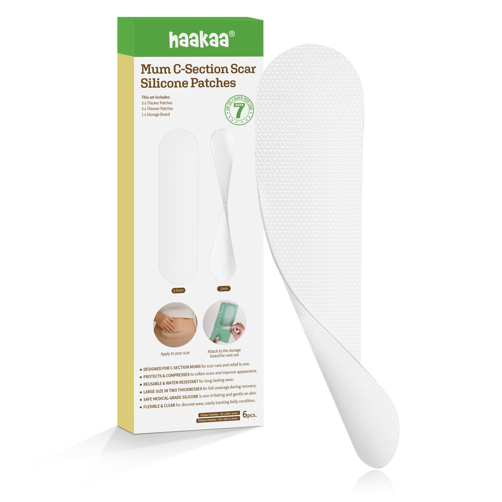 haakaa-c-section-scar-silicone-strips-0-5mm-1mm-medical-grade-reusable-scar-shee image 1