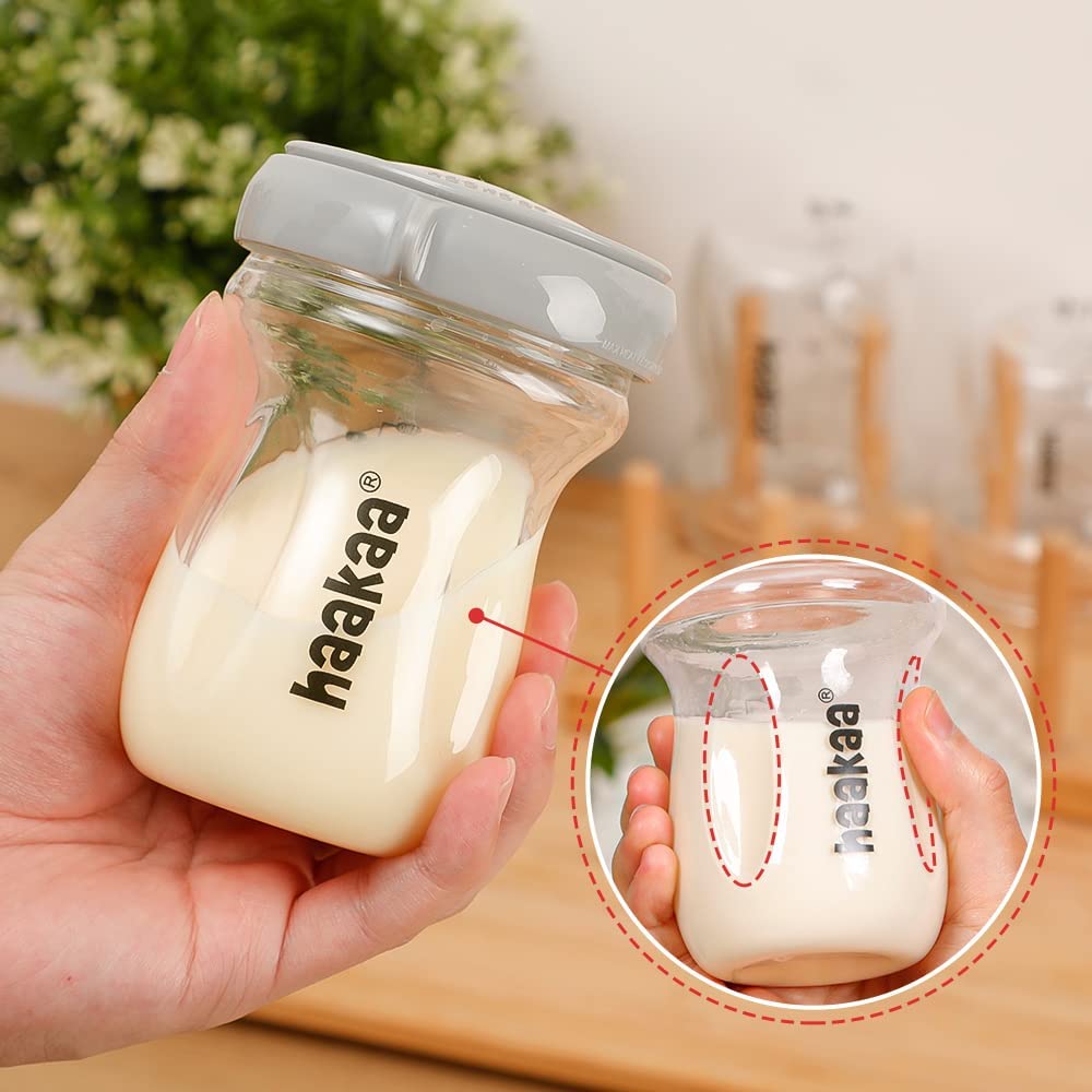haakaa-glass-baby-food-storage-jar-6-3oz-180ml-with-airtight-lid-grey-1-pc image 5