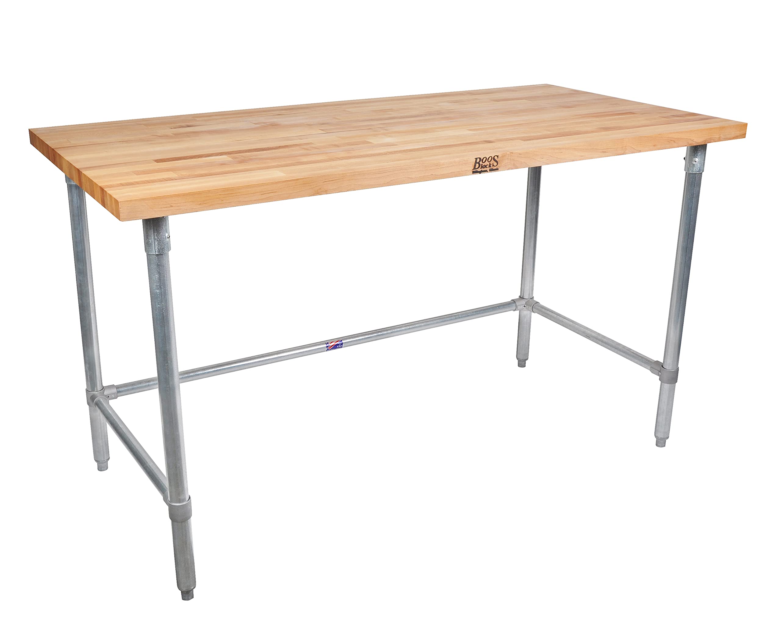 john-boos-jnb01-maple-top-work-table-36-l-x-24-w-x-1-5-thick-galvanized-steel-ba image 1