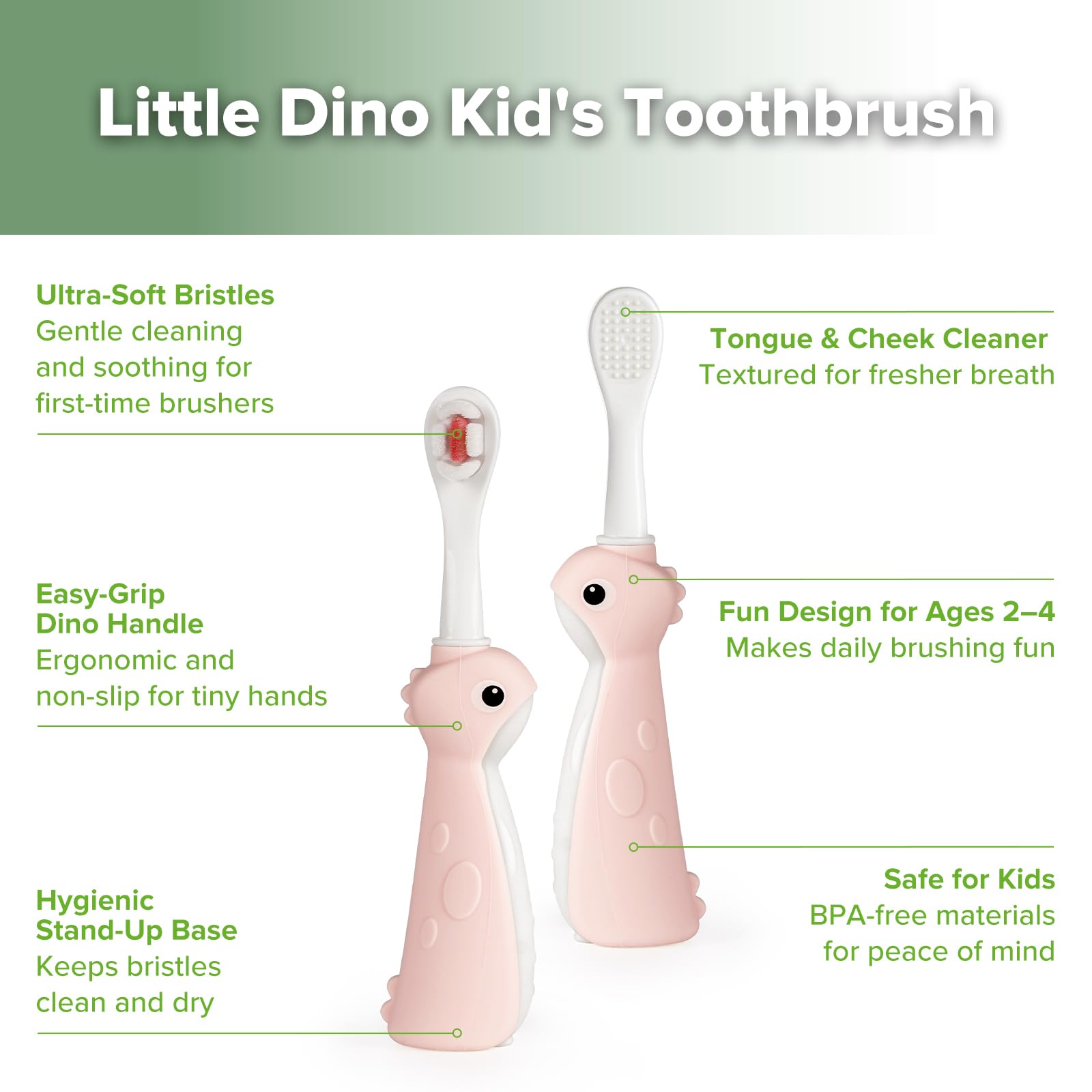 haakaa-dinosaur-toddler-toothbrush-with-soft-bristles-and-non-slip-silicone-hand image 4
