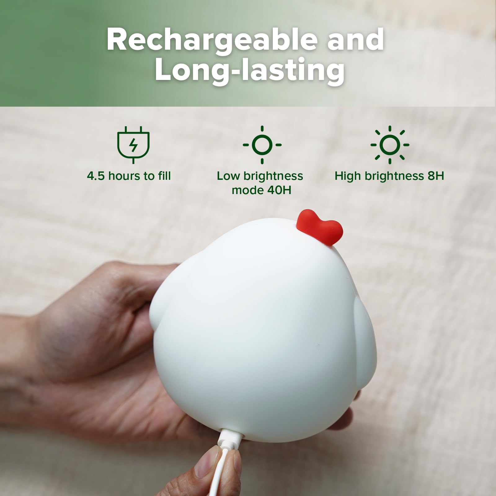 haakaa-baby-night-light-usb-rechargeable-squishy-chicken-silicone-lamp-with-time image 7