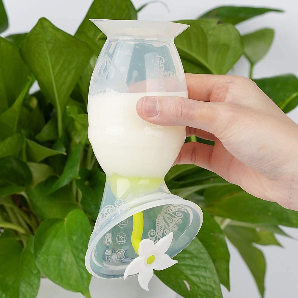 haakaa-150ml-manual-breast-pump-with-flower-stopper-75ml-ladybug-milk-collector- image 2