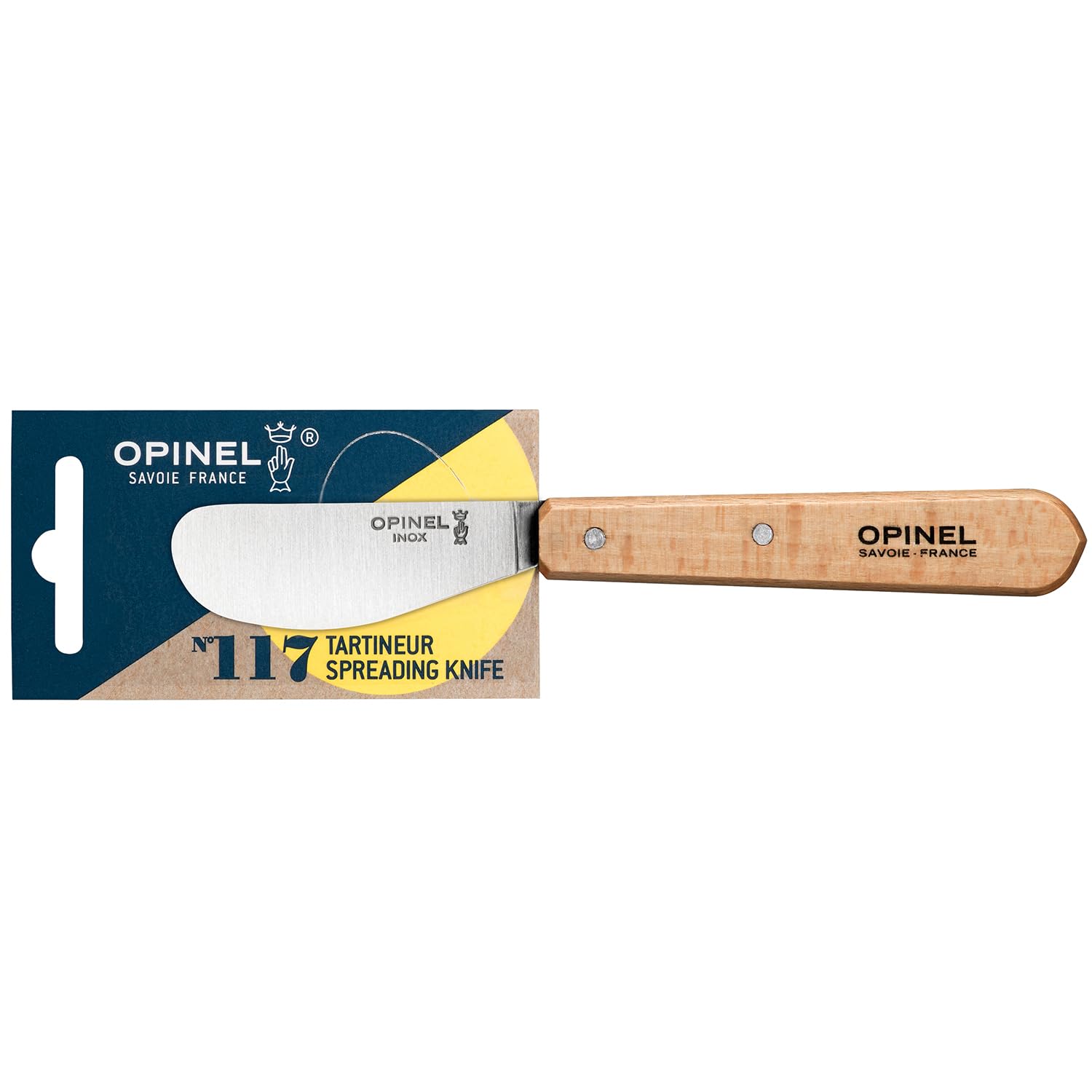 opinel-no-117-spreading-and-butter-knife-with-painted-hornbeam-wood-handle-natur image 2