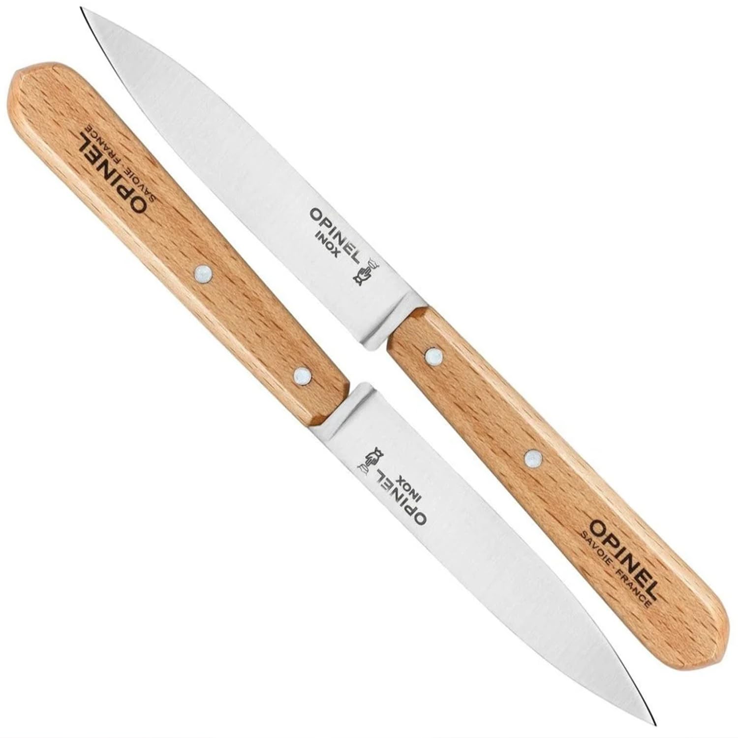 opinel-no-112-paring-knife-set-2-piece-sandvik-12c27-steel-beechwood-handles image 1