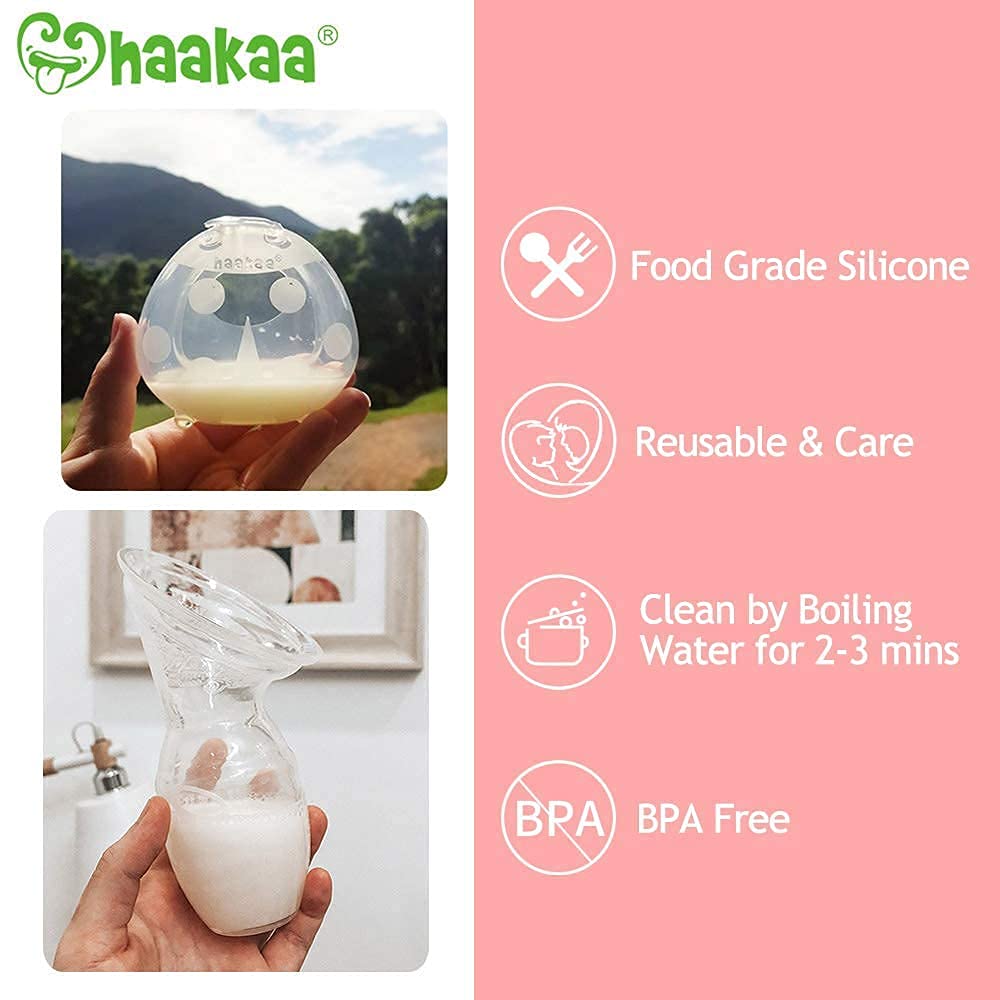 haakaa-ladybug-silicone-breast-milk-collector-manual-pump-combo-reusable-shells- image 3