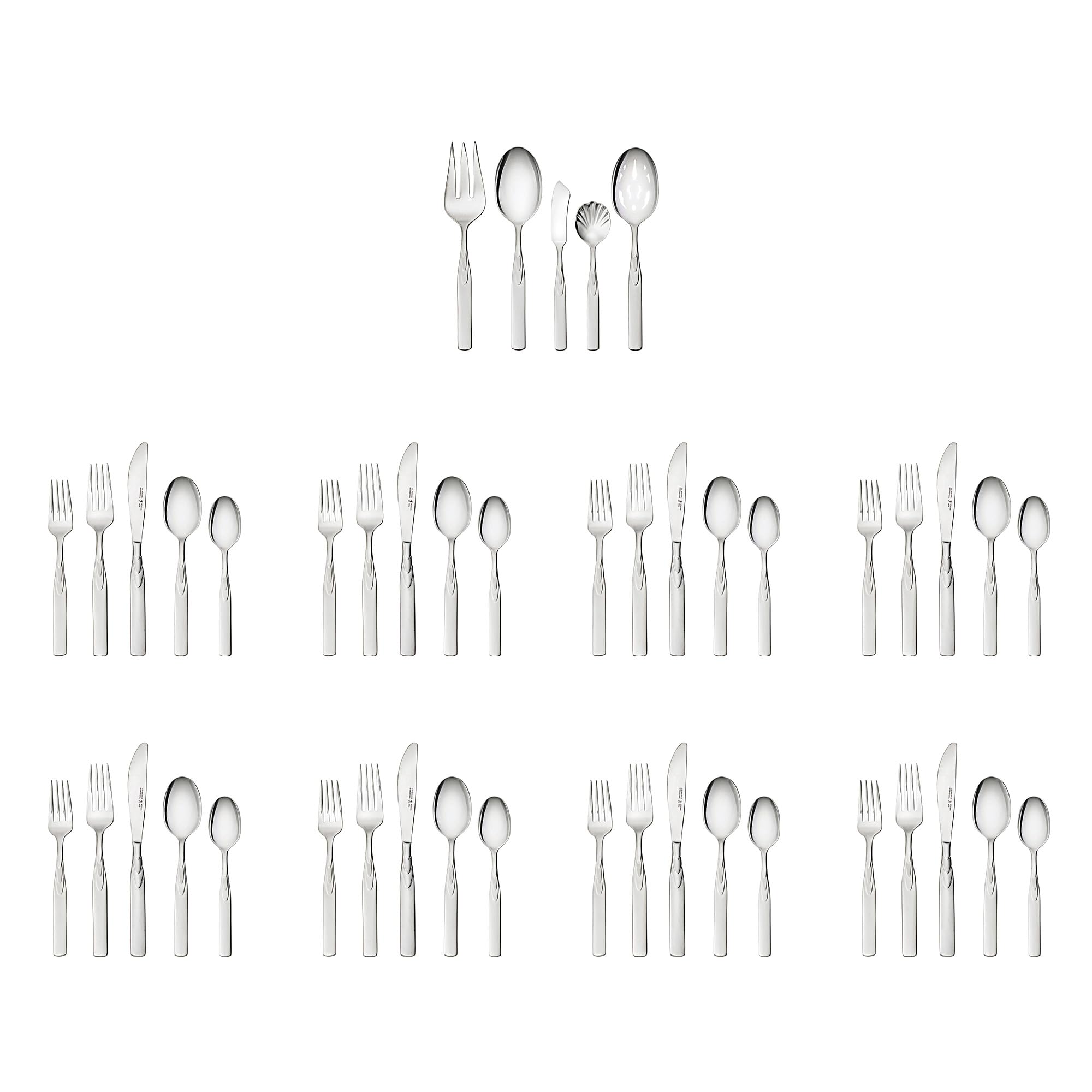 miyabi-henckels-rapture-45-piece-stainless-steel-flatware-set-with-teardrop-desi image 7