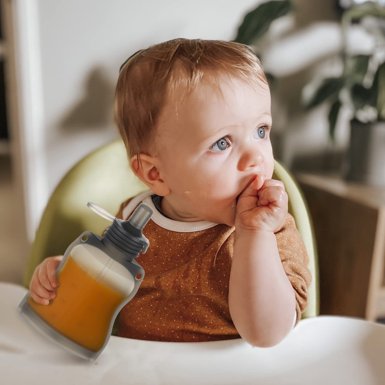 haakaa-reusable-silicone-breast-milk-storage-bags-9oz-5-pack-with-sippy-spout-at image 4