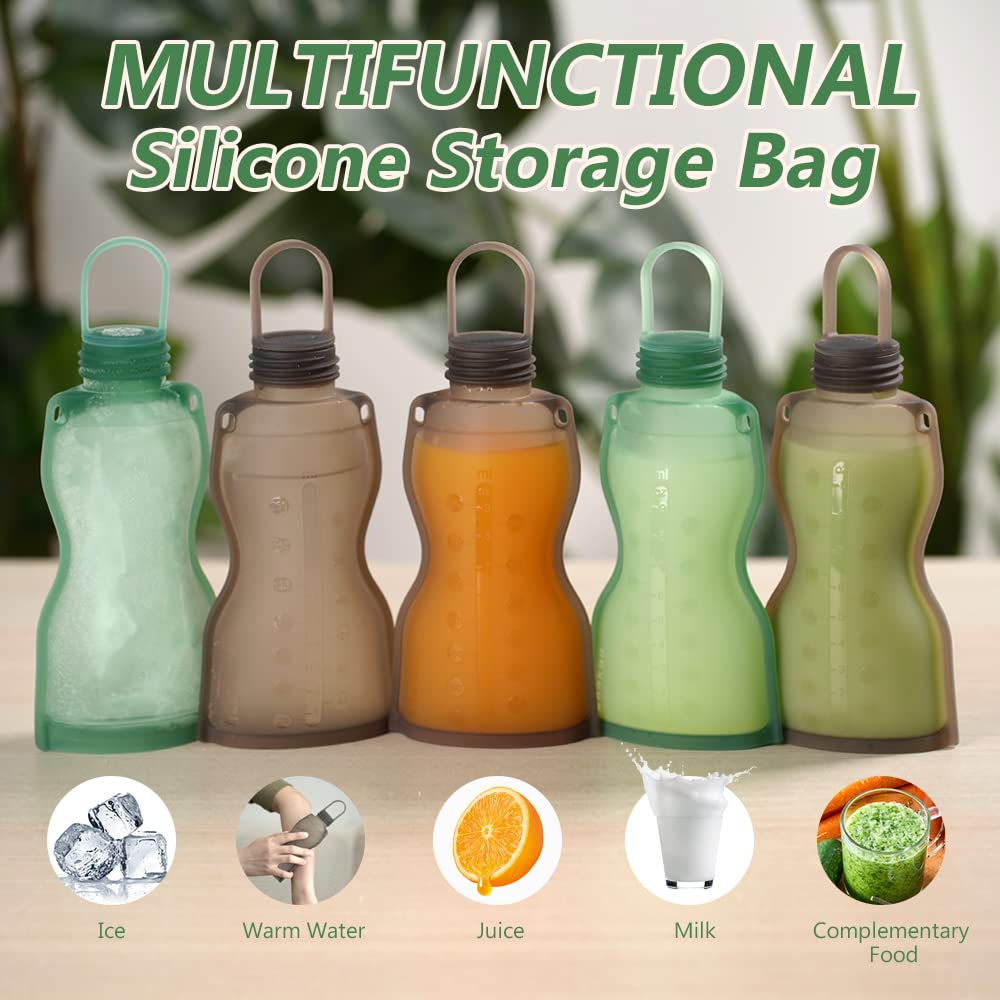haakaa-silicone-breast-milk-storage-bags-9oz-260ml-reusable-leakproof-bpa-free-d image 4