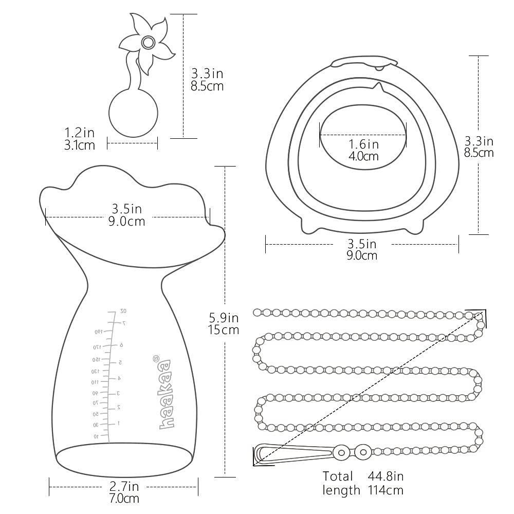 haakaa-silicone-breast-pump-breast-shells-combo-with-strap-flower-stopper-7oz-20 image 8