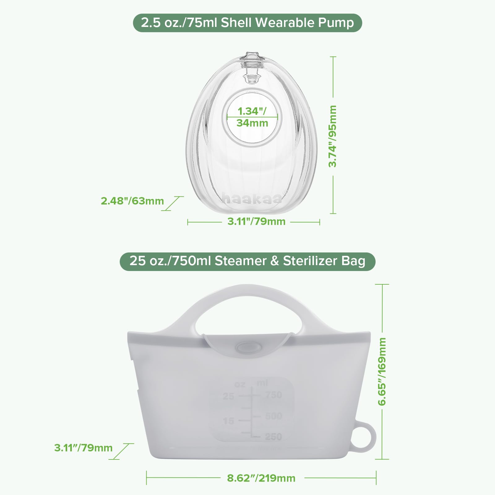 haakaa-wearable-silicone-breast-pump-with-steriliser-bag-2-in-1-hands-free-milk- image 8