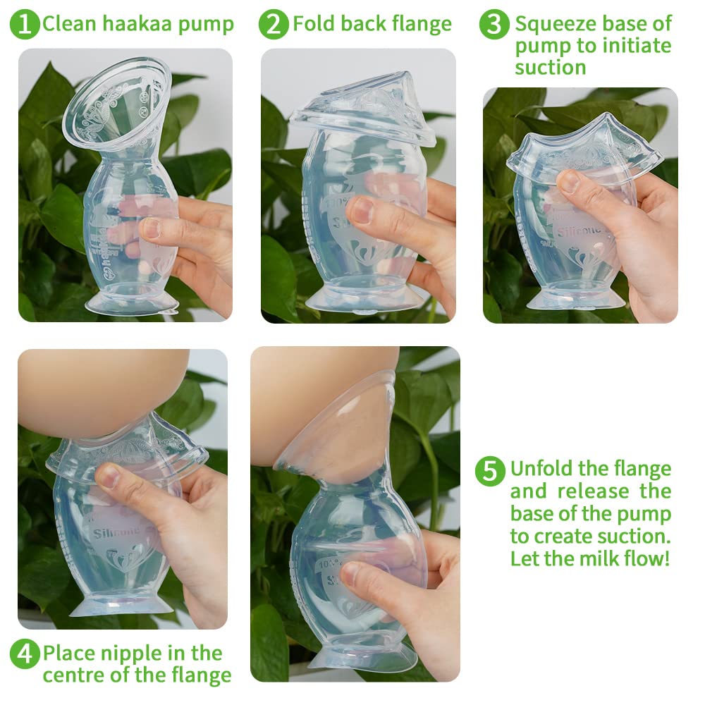 haakaa-manual-breast-pump-with-suction-base-and-flower-stopper-100-food-grade-si image 6