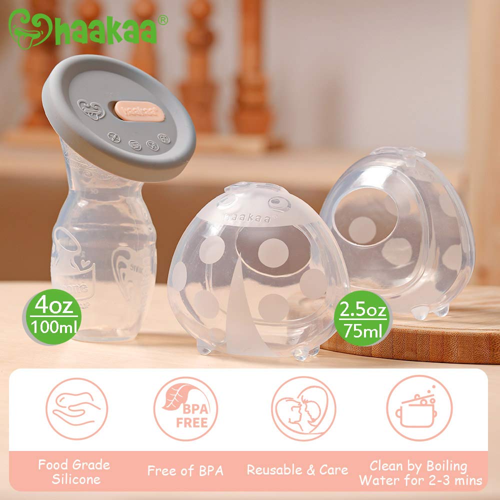 haakaa-manual-breast-pump-4oz-with-leakproof-lid-ladybug-breast-milk-collectors- image 2