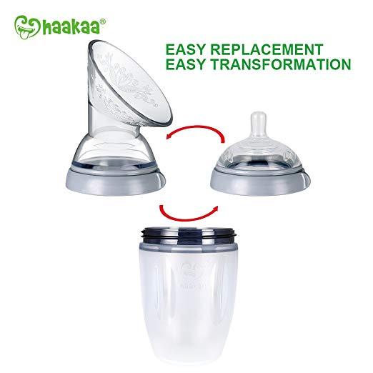 haakaa-gen-3-silicone-breast-pump-and-bottle-set-160-ml-6-oz-pack-of-2-original- image 3