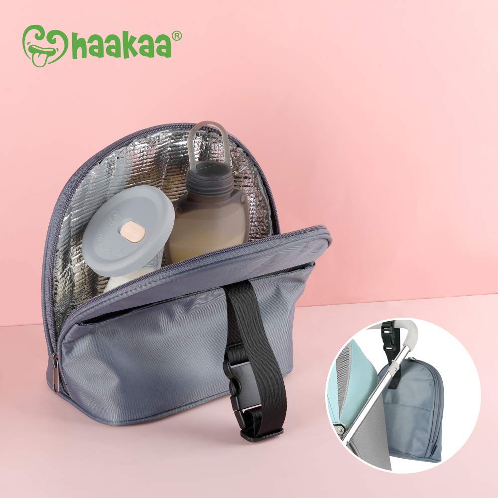 haakaa-manual-breast-pump-4oz-100ml-with-leakproof-lid-breastmilk-storage-bag-gr image 4