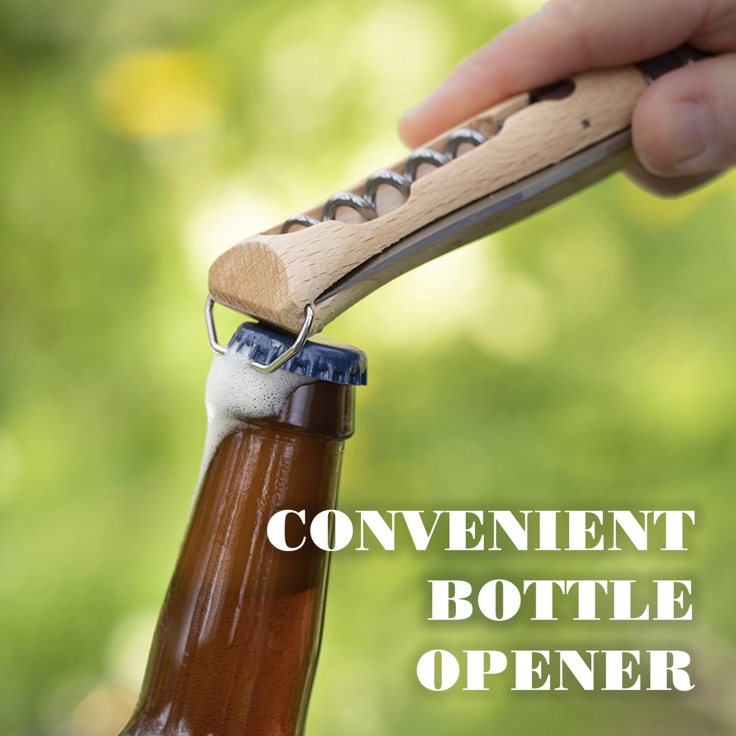 opinel-no-10-stainless-steel-corkscrew-folding-knife-with-beechwood-handle-and-i image 4
