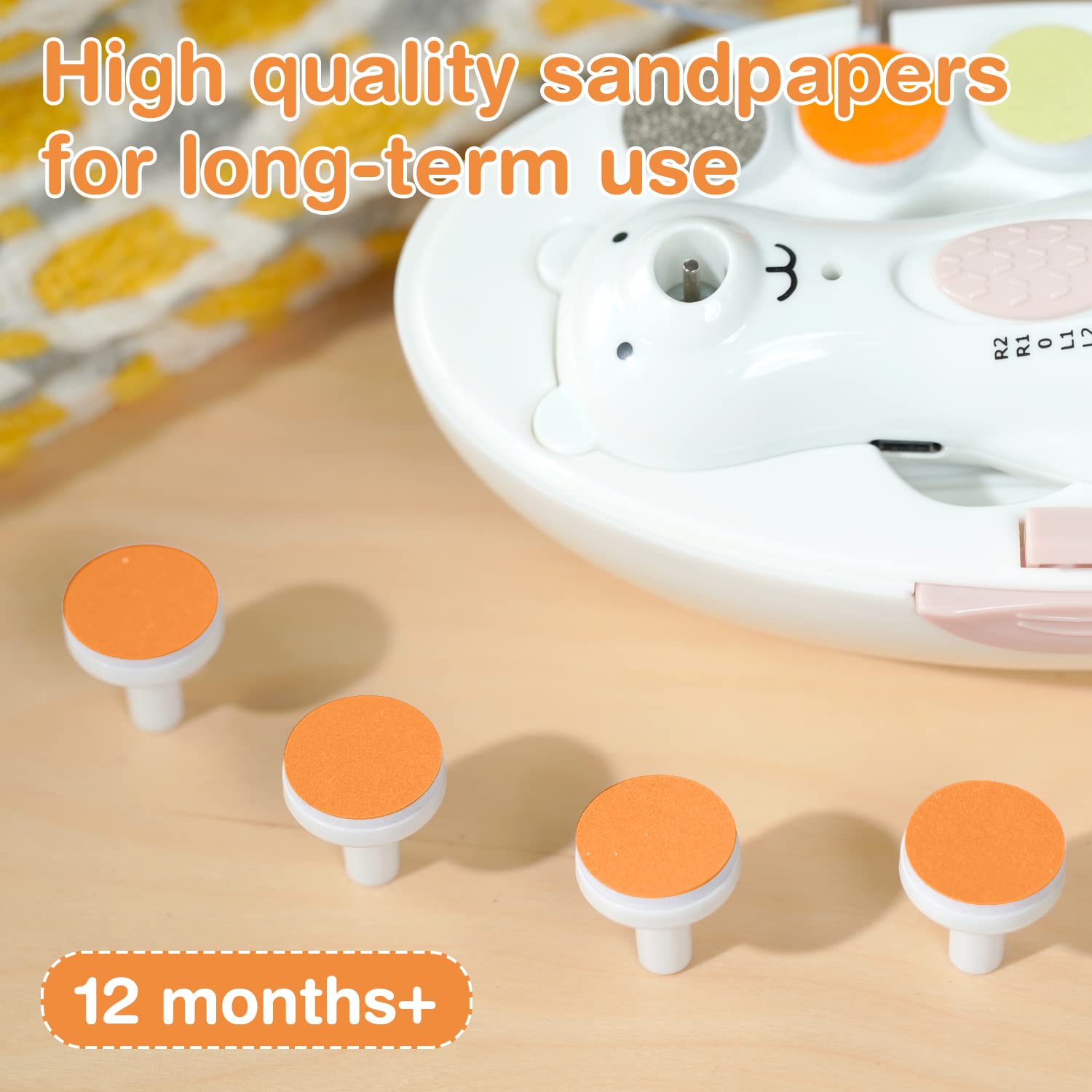 haakaa-electric-nail-trimmer-replacement-pads-4-pack-for-standard-baby-nail-file image 3