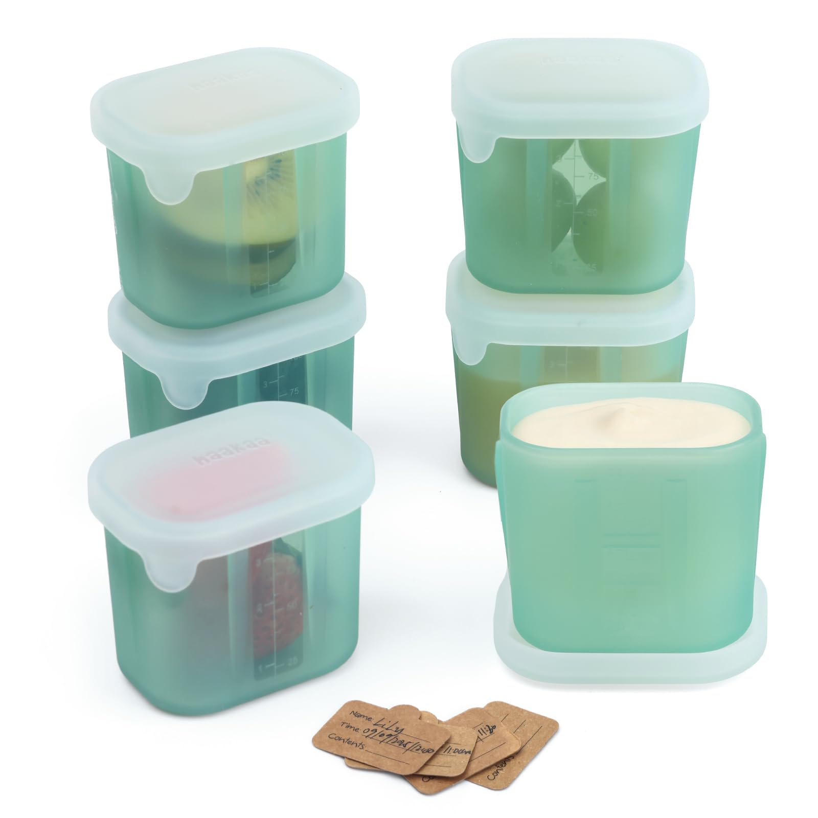haakaa-mini-meal-silicone-baby-food-containers-3-oz-6-pack-airtight-lids-reusabl image 1