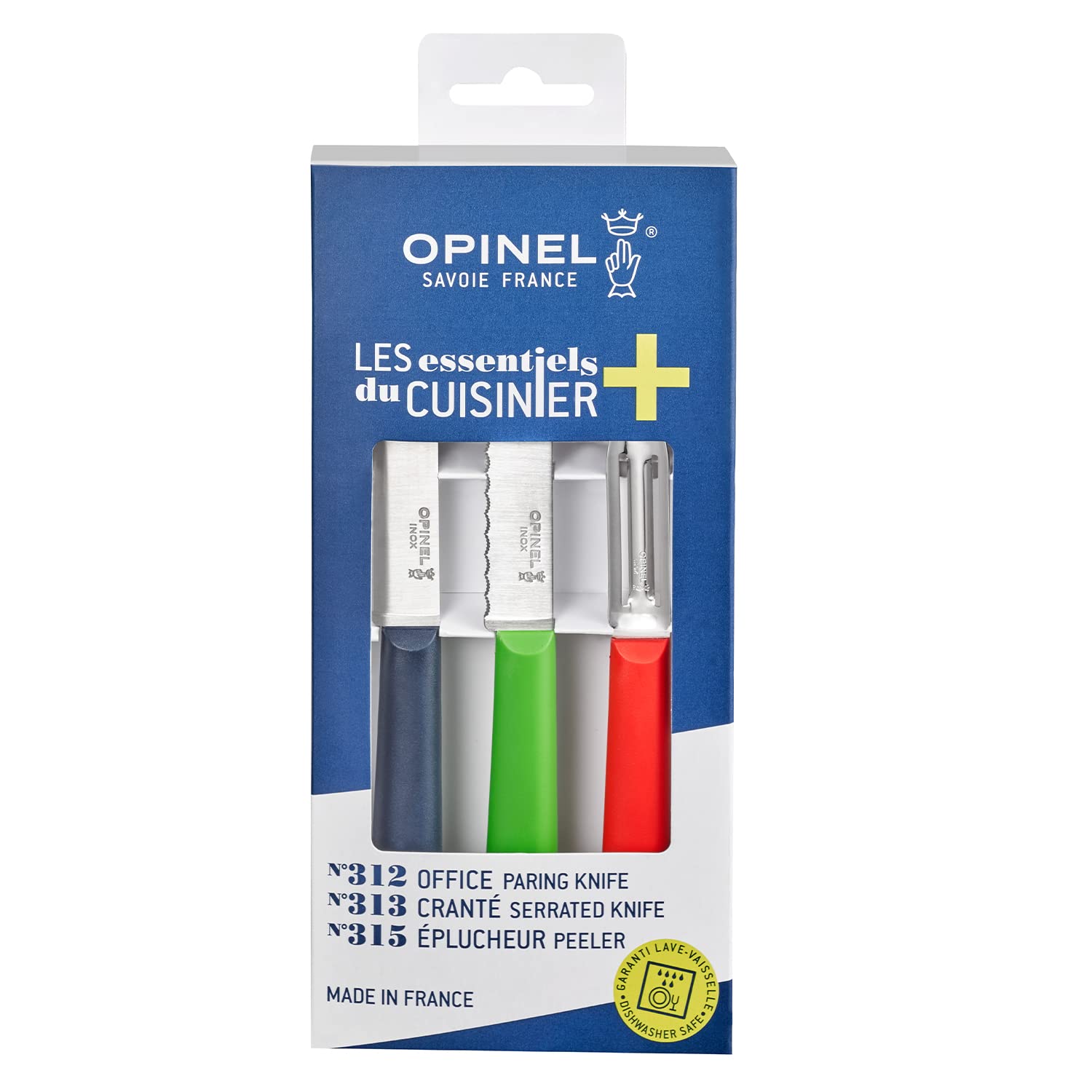 opinel-les-essentials-trio-set-paring-serrated-paring-and-peeler-dishwasher-safe image 2