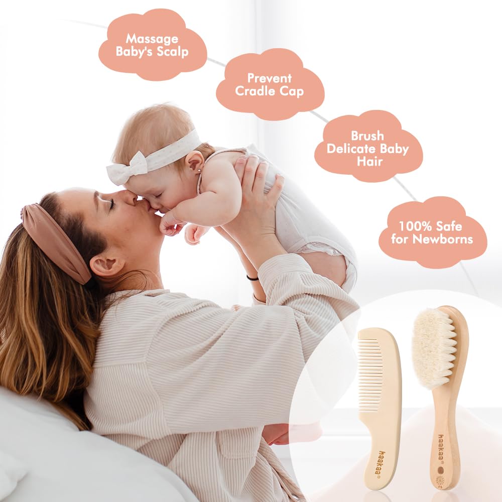 haakaa-baby-hair-brush-and-comb-set-pearl-fect-manicure-kit-for-newborns-toddler image 8