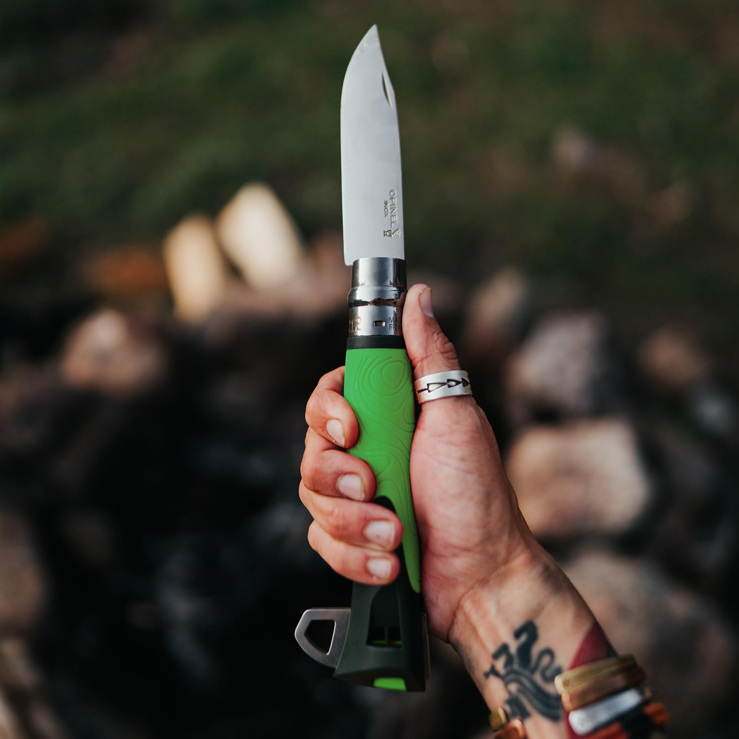 opinel-no-12-explore-outdoor-camping-folding-knife-with-tick-remover-green image 6