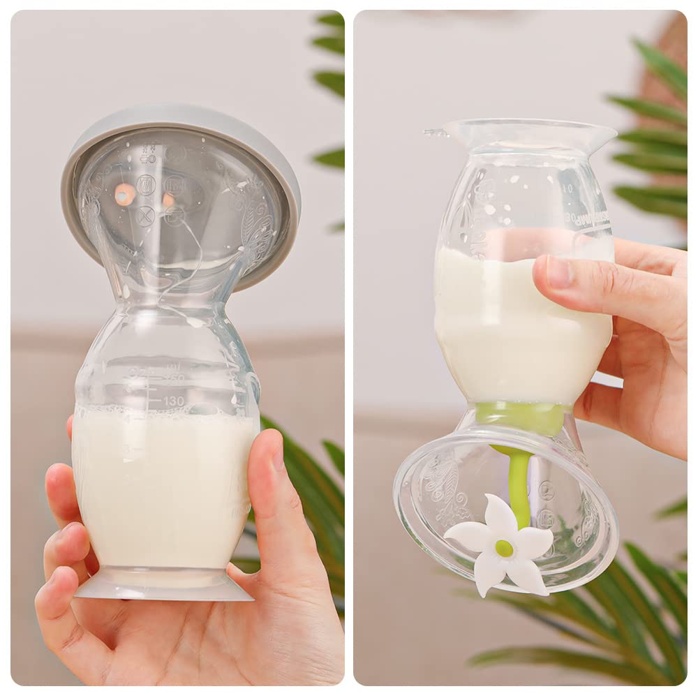 haakaa-manual-breast-pump-150ml-with-flower-stopper-silicone-lid-strap-set-100-f image 7