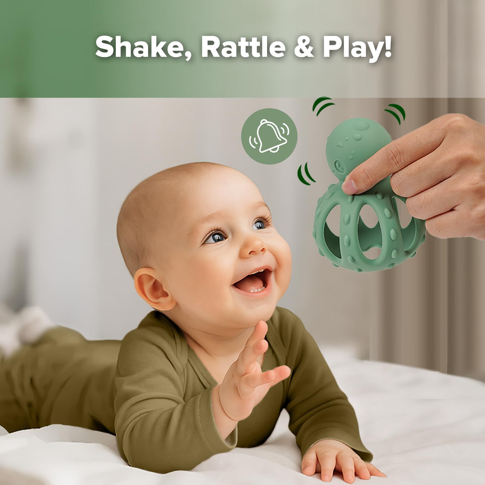 haakaa-2-in-1-octopus-teething-toy-with-rattle-soft-textured-silicone-teether-fo image 3