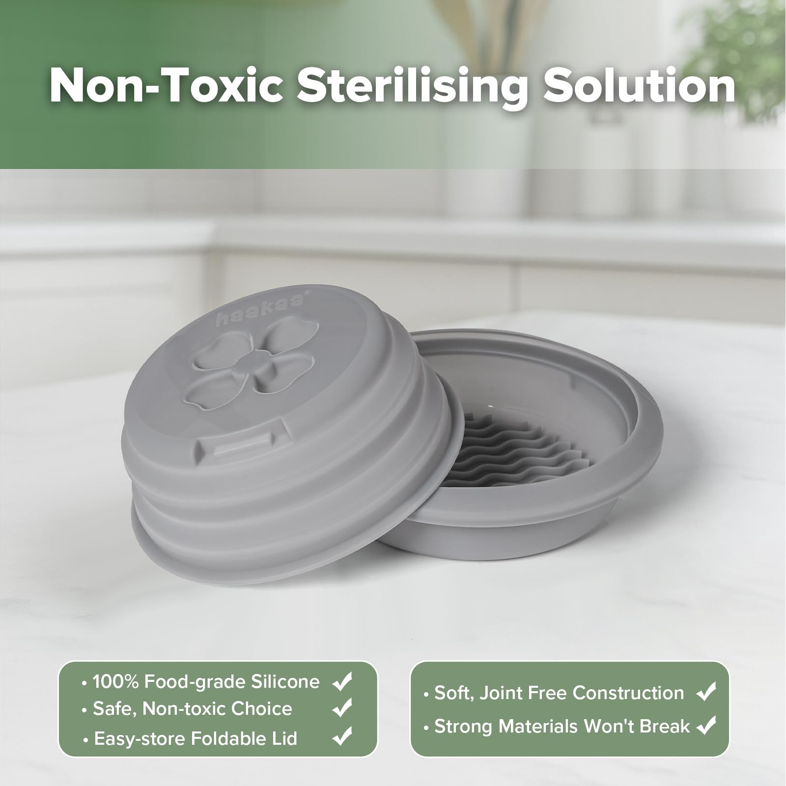 haakaa-multipurpose-silicone-microwave-bottle-sterilizer-steamer-collapsible-foo image 2