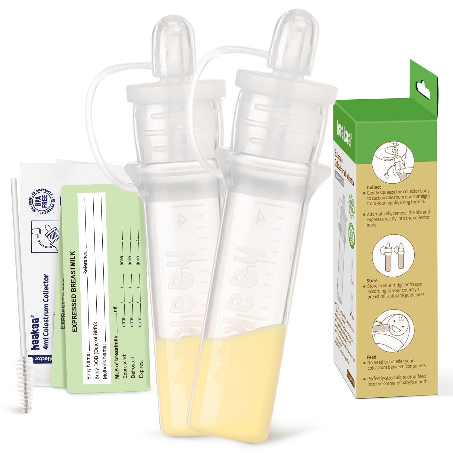 haakaa-original-colostrum-collector-4ml-syringes-2-pack-with-soft-nib image 1