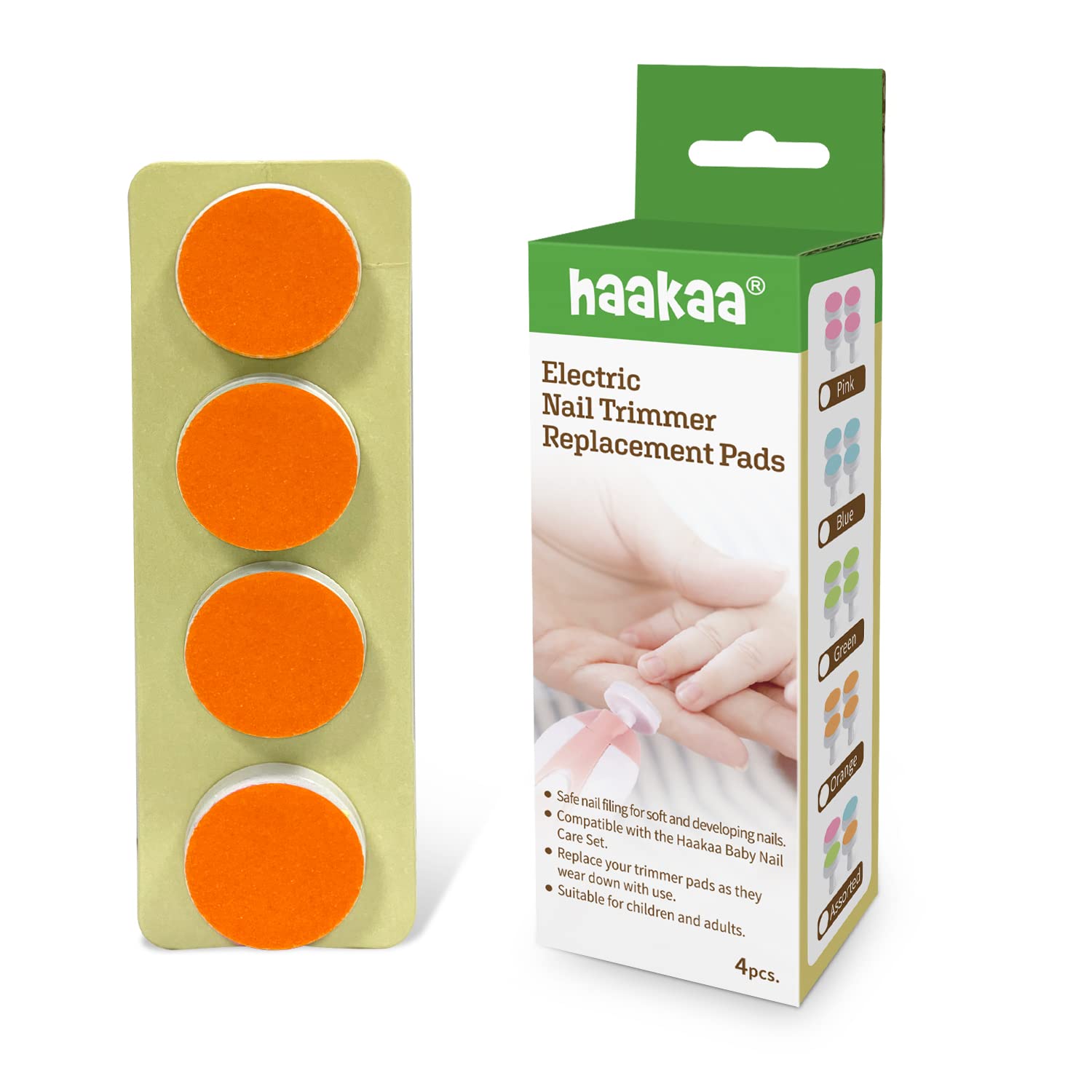 haakaa-electric-nail-trimmer-replacement-pads-4-pack-for-standard-baby-nail-file image 1