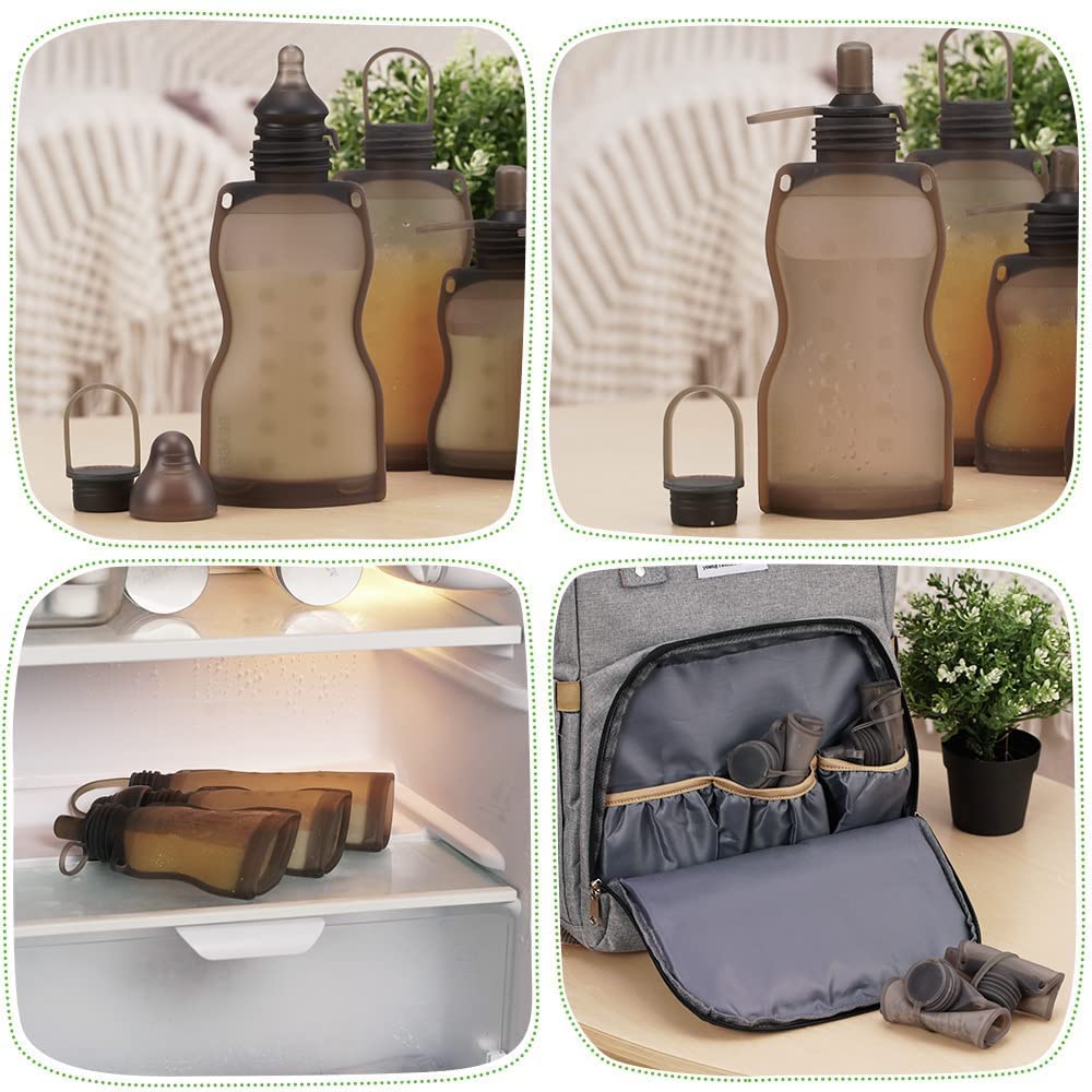 haakaa-silicone-baby-food-pouches-breast-milk-storage-bag-with-silicone-nipple-c image 2