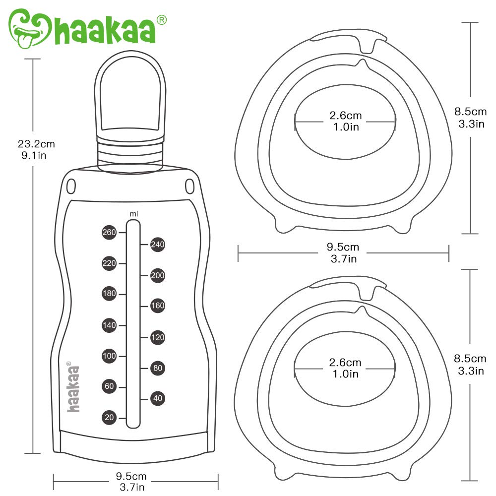 haakaa-manual-breast-pump-with-bag-combo-ladybug-collector-x2-260ml-storage-bag image 8