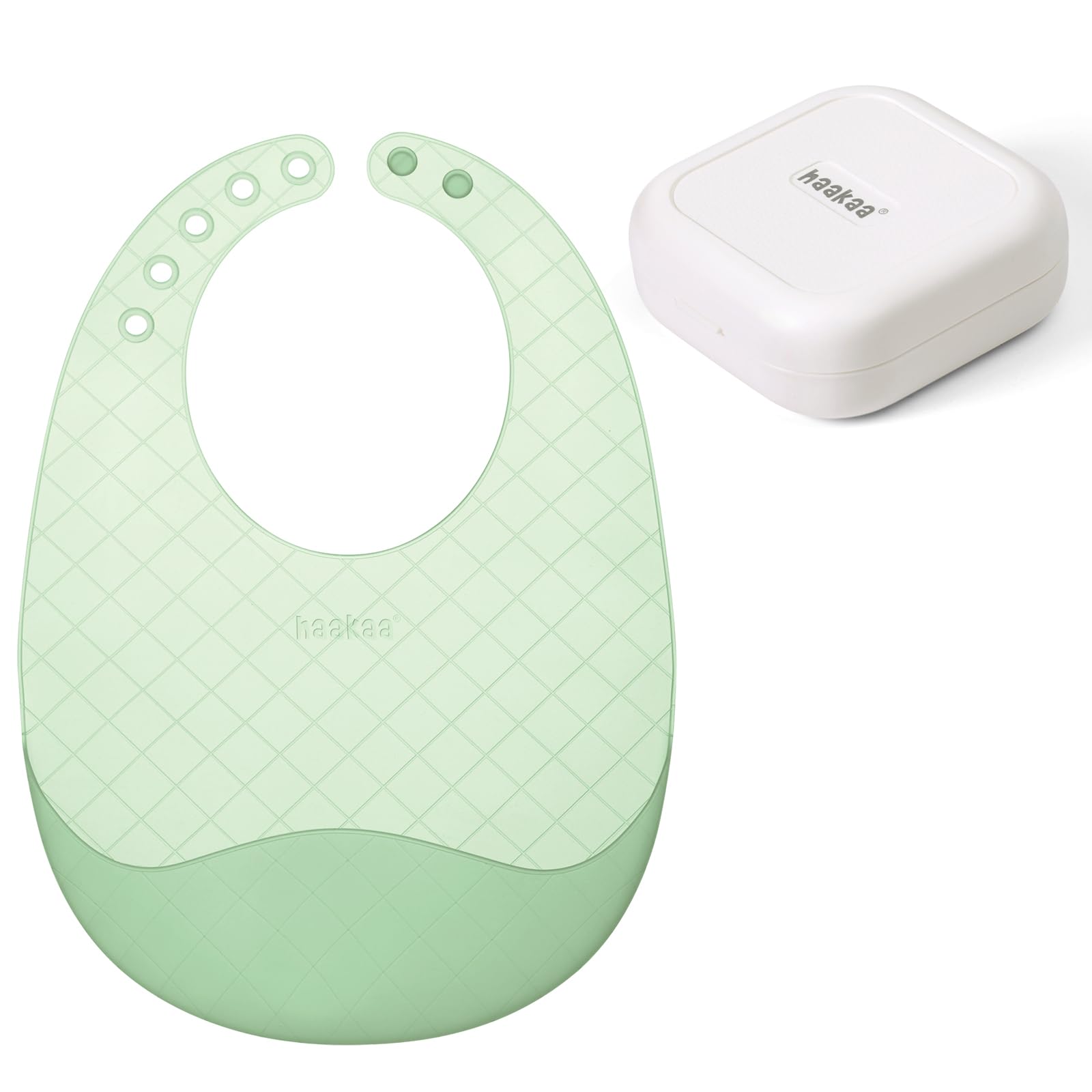 haakaa-lightweight-silicone-pocket-bib-ultra-light-foldable-with-deep-food-catch image 1