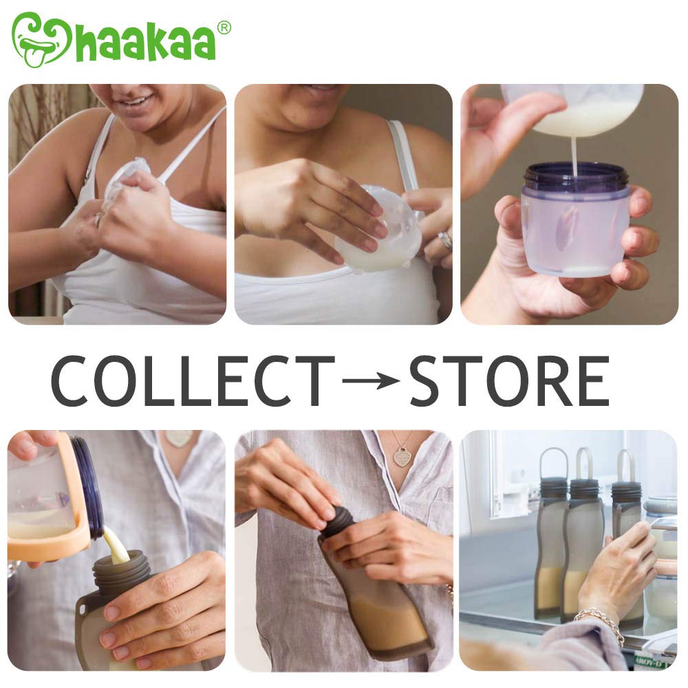 haakaa-manual-breast-pump-with-bag-combo-ladybug-collector-x2-260ml-storage-bag image 3