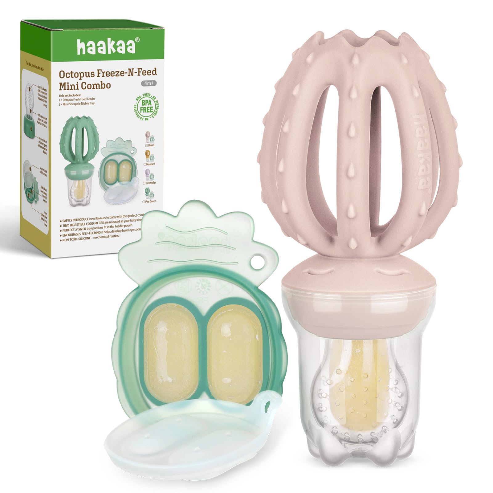 haakaa-octopus-silicone-baby-food-feeder-freezer-nibble-tray-combo-bpa-free-self image 1