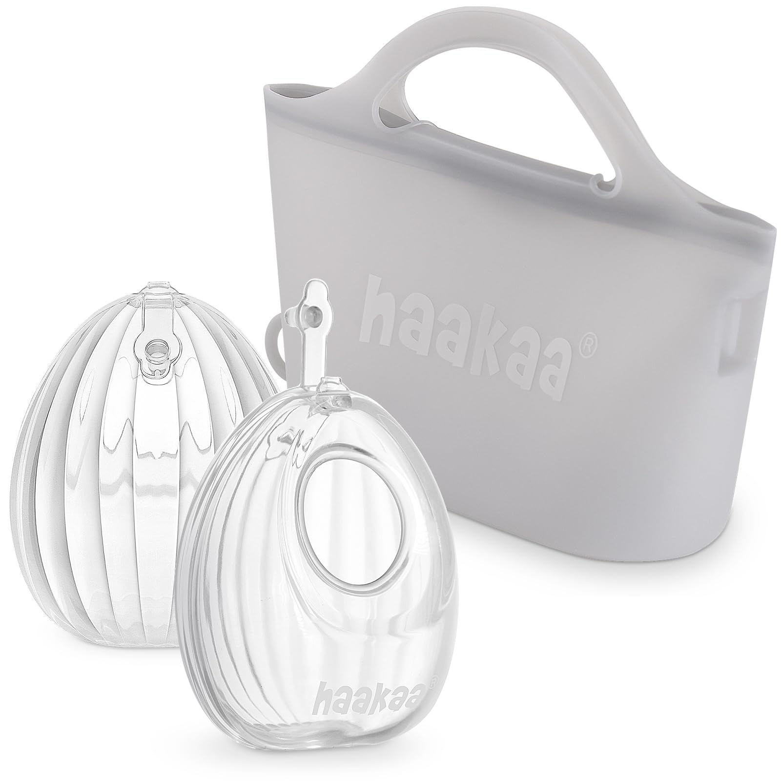 haakaa-wearable-silicone-breast-pump-with-steriliser-bag-2-in-1-hands-free-milk- image 1